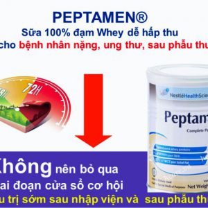Sữa peptamen cho người ung thư chứa 100% đạm whey dễ hấp thu