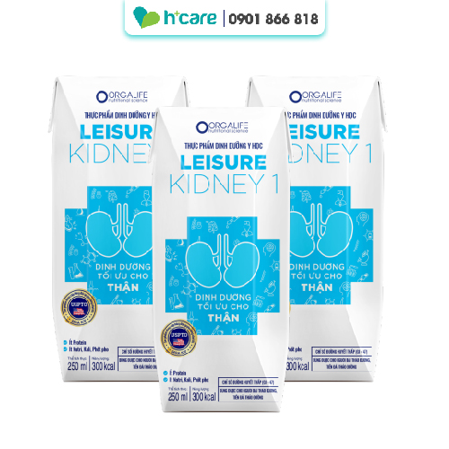 Soup uống Leisure Kidney 1 dinh dưỡng cho người suy thận cần giảm Protein (3 hộp)