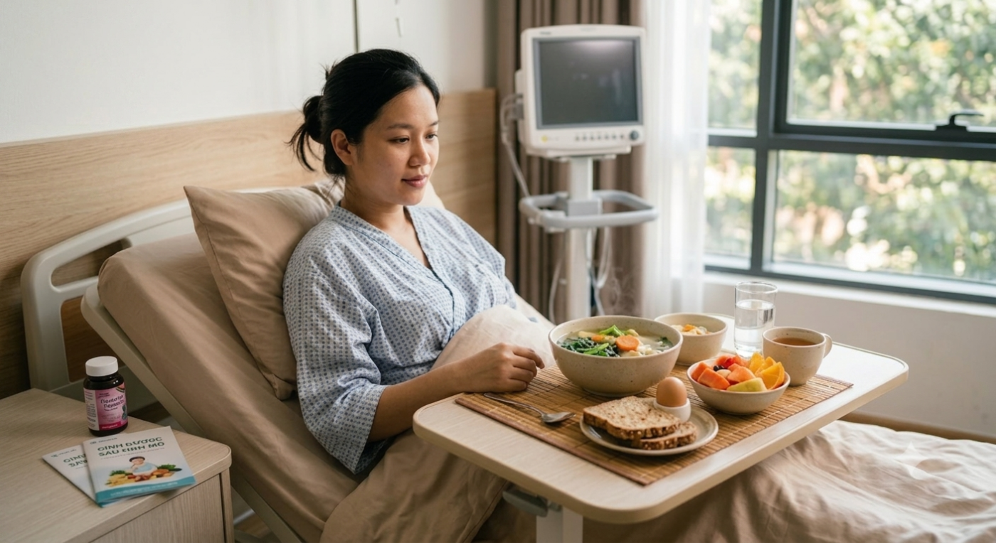NGUYÊN TẮC DINH DƯỠNG CHO NGƯỜI SINH MỔ NHANH LÀNH VẾT THƯƠNG, LẠI SỮA